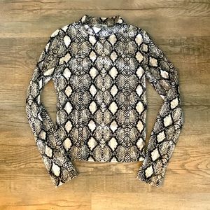 Long Sleeve Snake Print Shirt